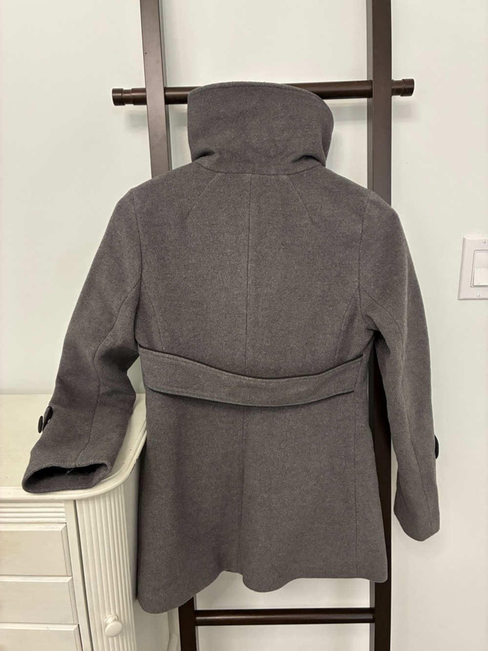 Soia & Kyo Gray High-Collar Wool blend Pea Coat Oversized Buttons | Size XS - Picture 5 of 13